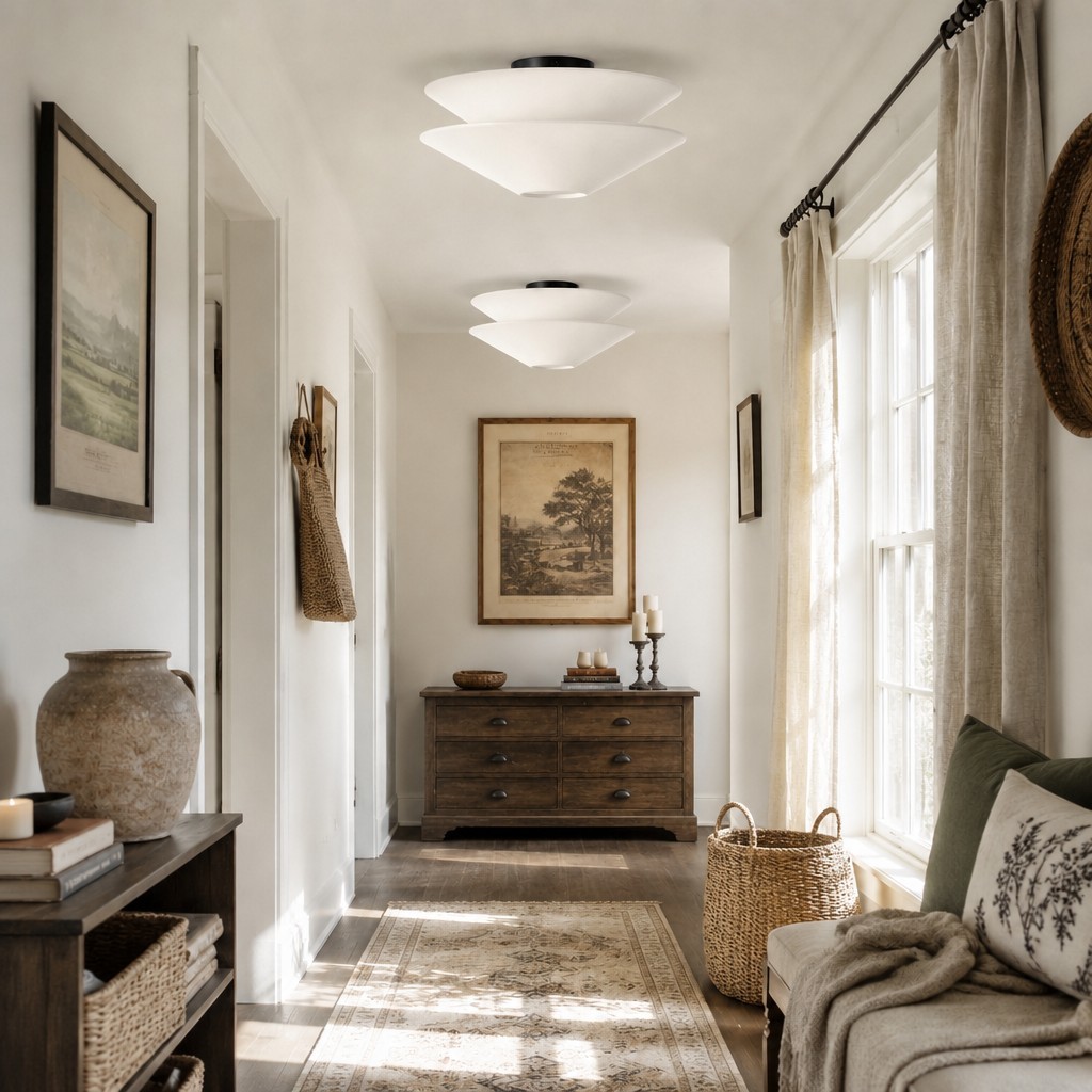 Luneth Modern Fabric Double Layer Ceiling Light