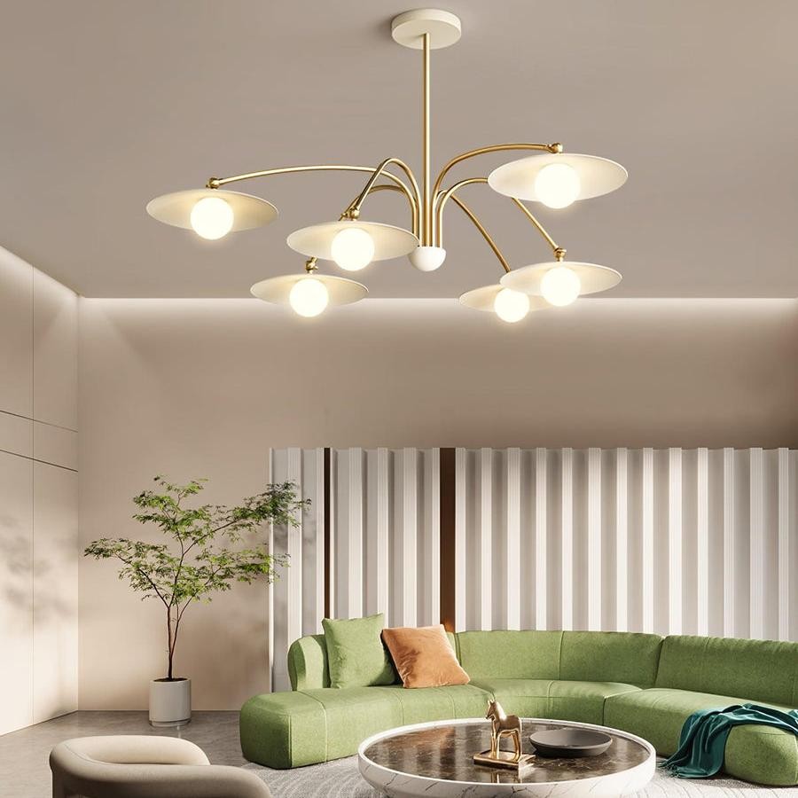 Xandros White Metal Champignon Chandelier