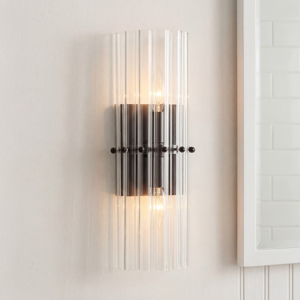 Vovizy Farmhouse Double Mallory Crystal Sconce