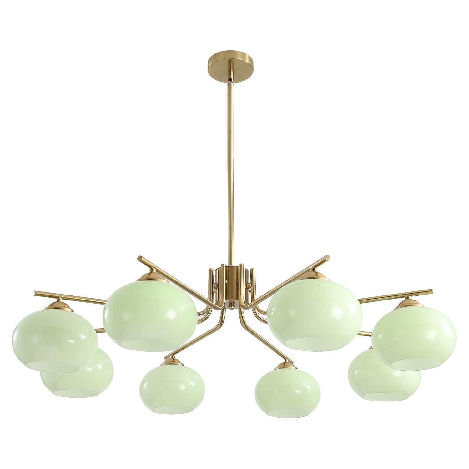 Kairox Mid Century Bauhaus Large Glass Globe Sputnik Chandelier