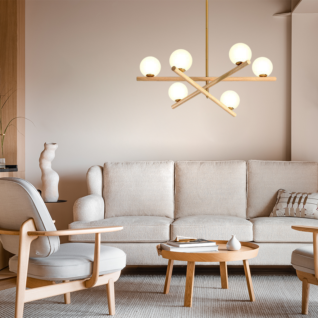 Delilah Minimalist Line Ball Chandelier
