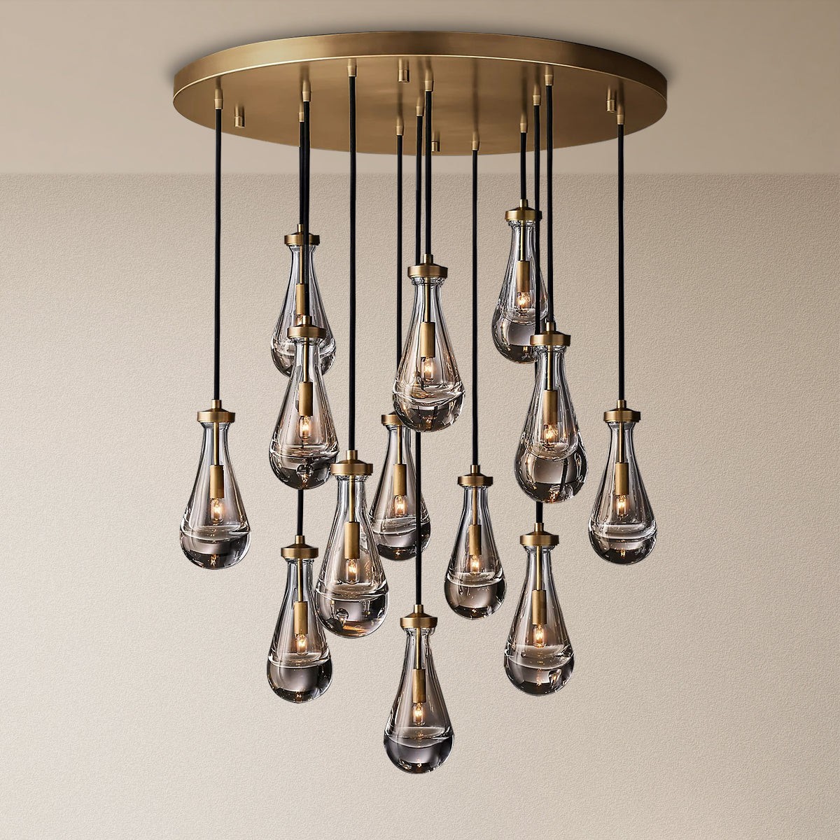 Peregrine Modern All-copper Crystal Raindrop Linear Chandelier