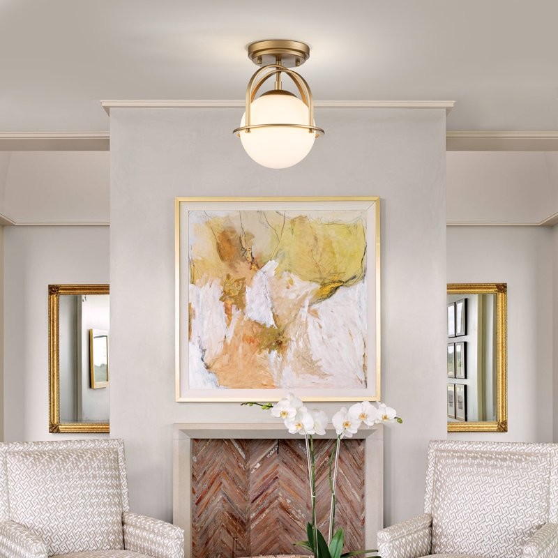 Aurea Vintage Globe Flush Mount Ceiling Light