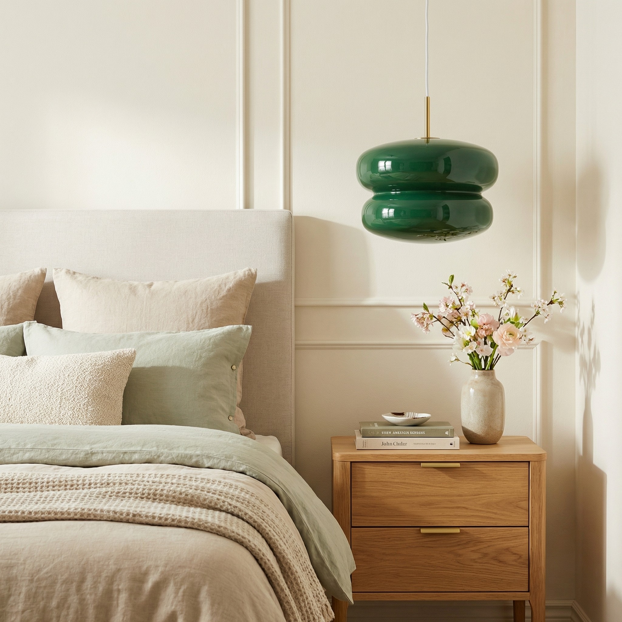 Josie Cream Bauhaus Opal Glass Pendant Light