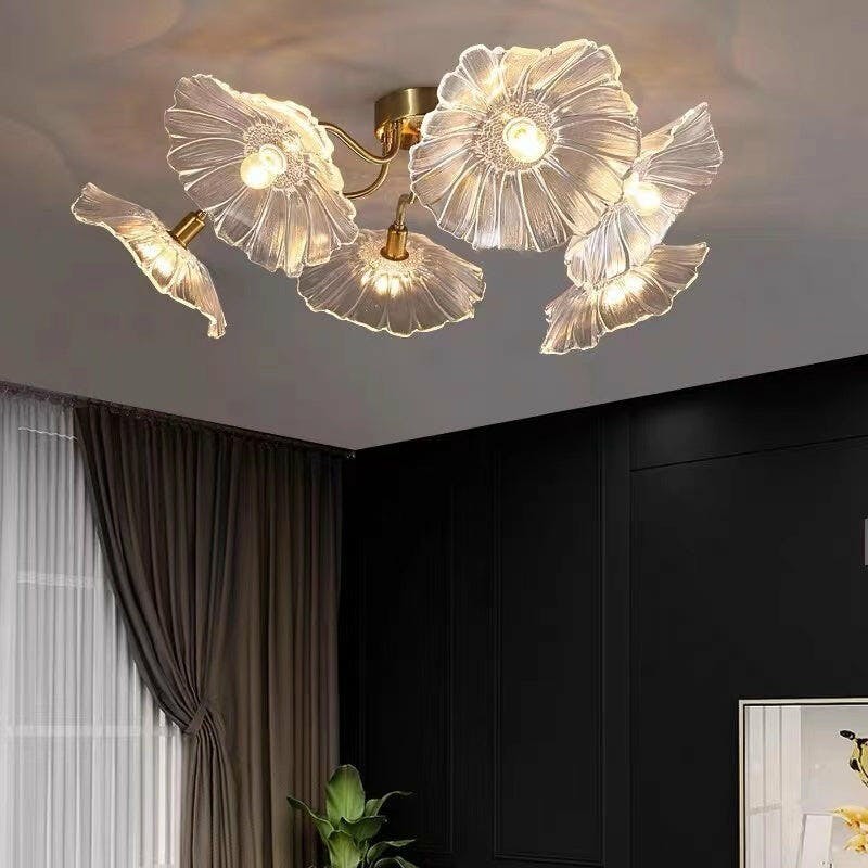 Pranavi Lotus Leaf Glass Ceiling Light