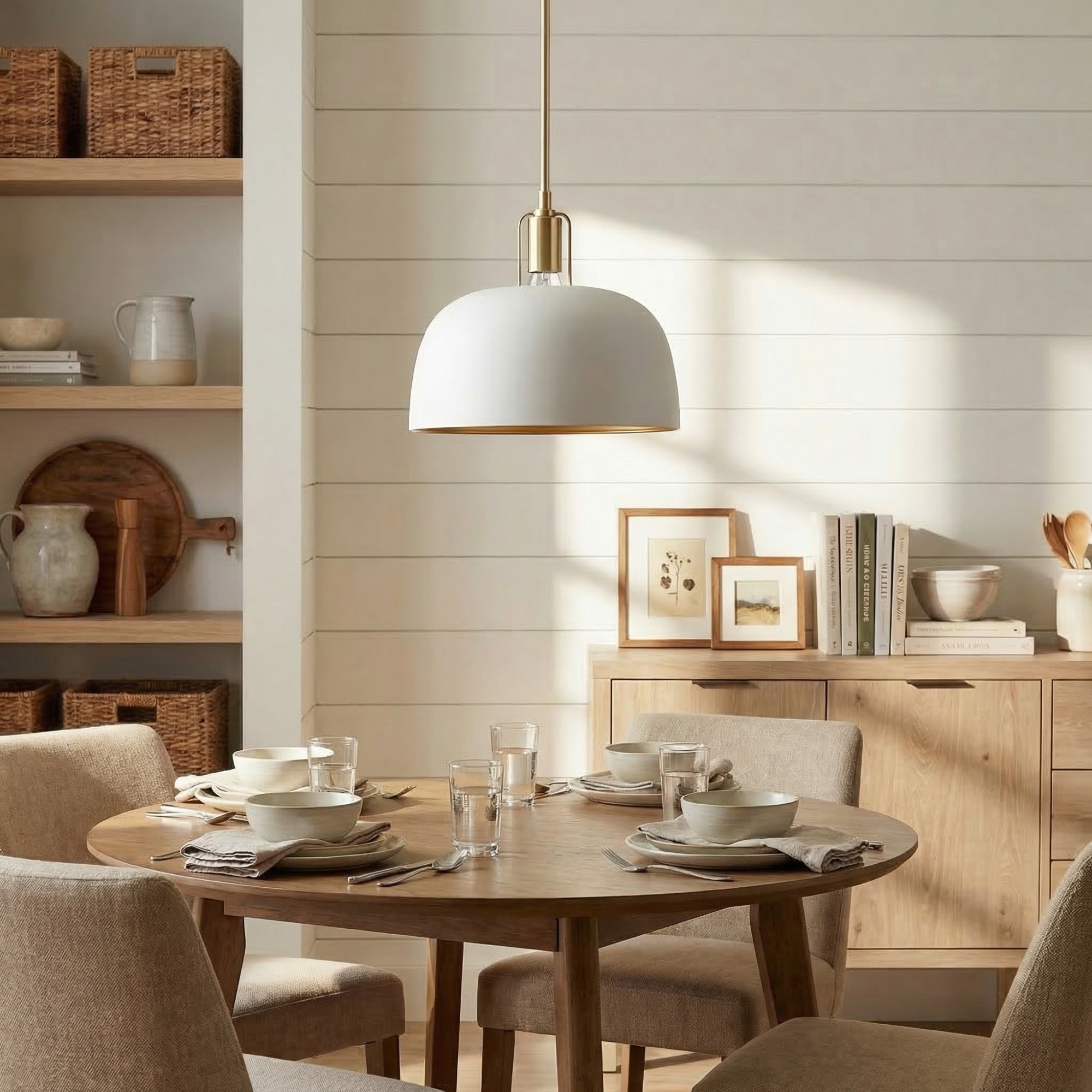 Frey Mid Century Metal Dome Pendant Light