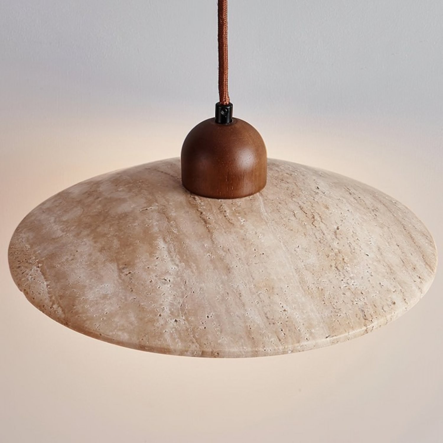 Barrett Wabi-Sabi Round Travertine Pendant Light