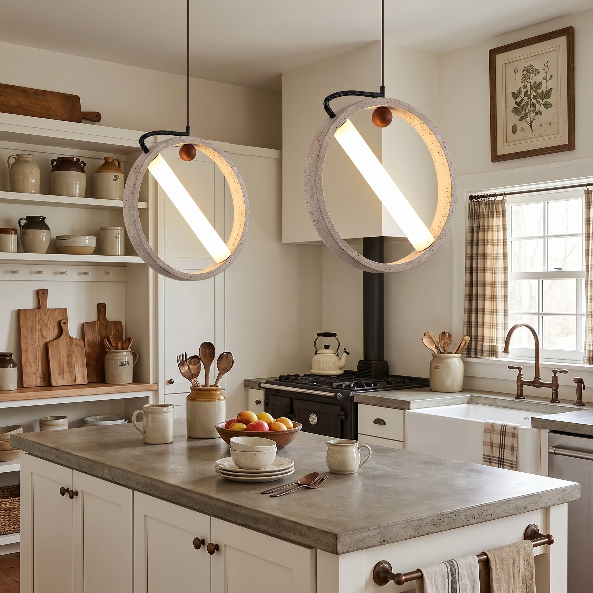 Conlan Japanese Travertine Circular Pendant Light