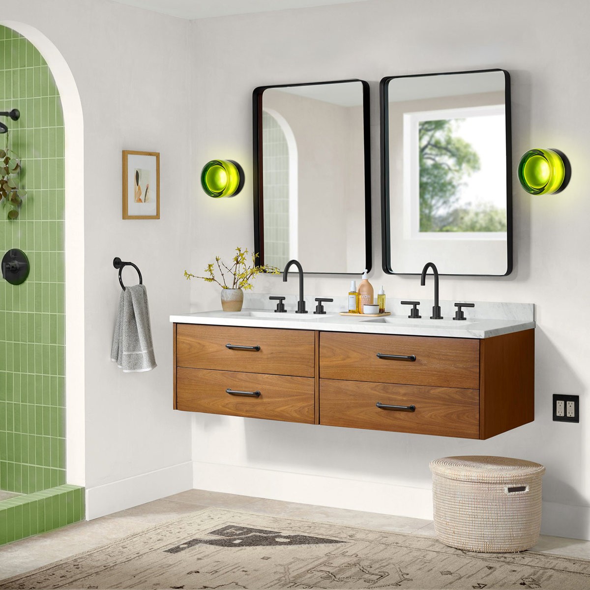 Gabriella Nordic LED Glass Flush Mount Sconce