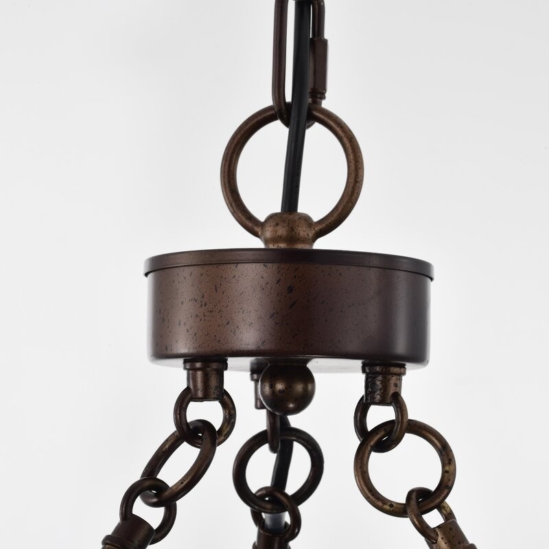 Ezra Vintage Bronze Industrial Pendant Light with Drum Shade