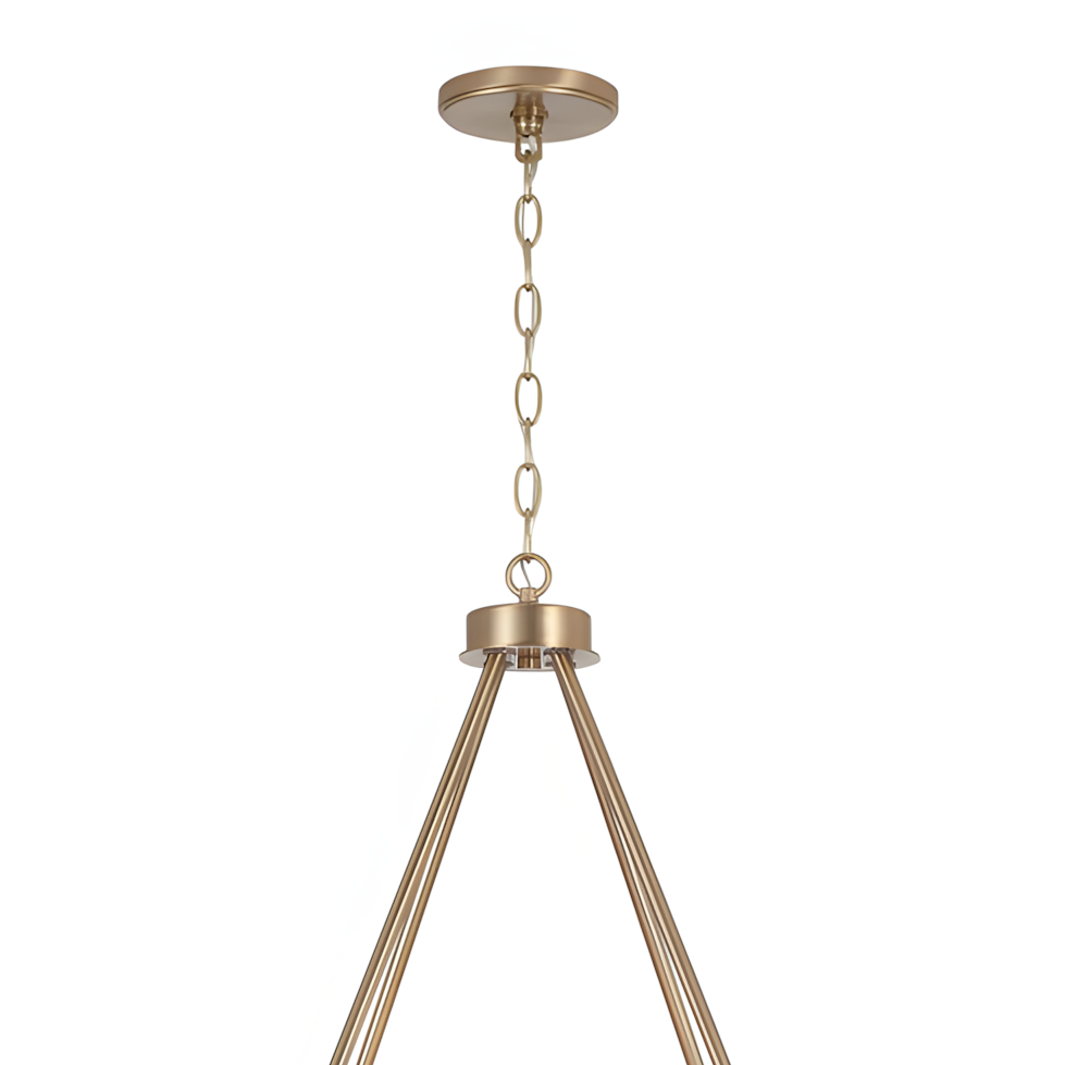 Yrynth Minimalist Matte Brass Wagon Wheel Chandelier