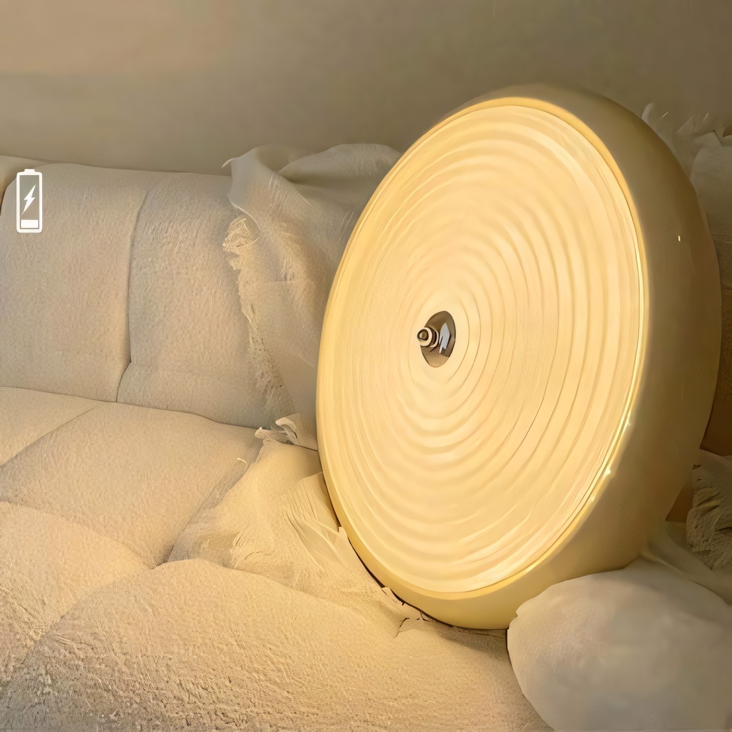 Laren Ribbed Glass Shade Led Circular Light