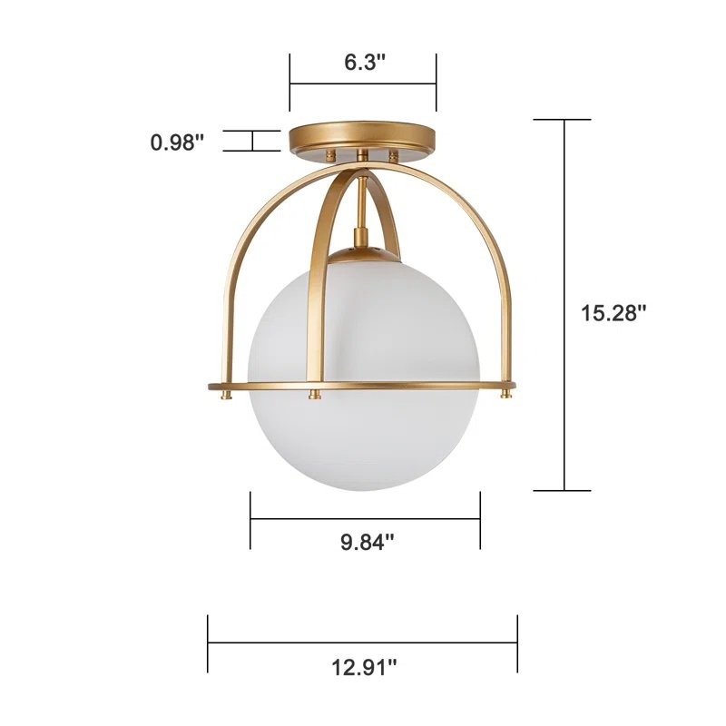 Aurea Vintage Globe Flush Mount Ceiling Light