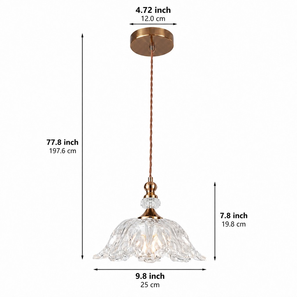 Vilkas Vintage Flower Shaped Glass Pendant Light