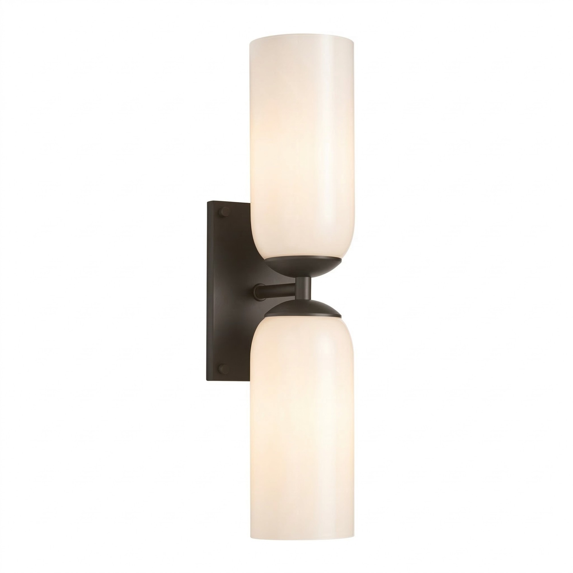 Iliana Rustic White Glass Double Tube Wall Sconce