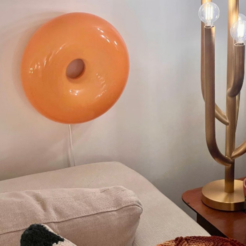 Ozona Bright Orange Donut Wall Lamp