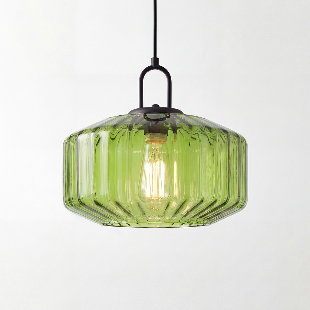 Ivan Vintage Handmade Striped Glass Pendant Light