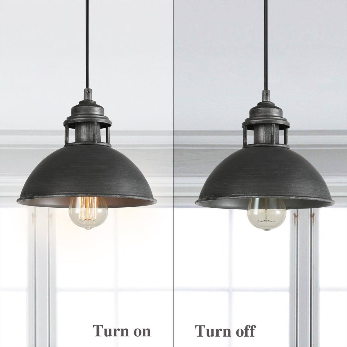 Hendon Industrial Matte Black Wrought Iron Dome Pendant Light