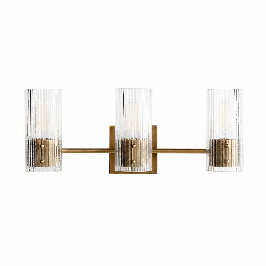 Joanna Modern 2/3 Light Ribbed Fluted Glass Wall Light
