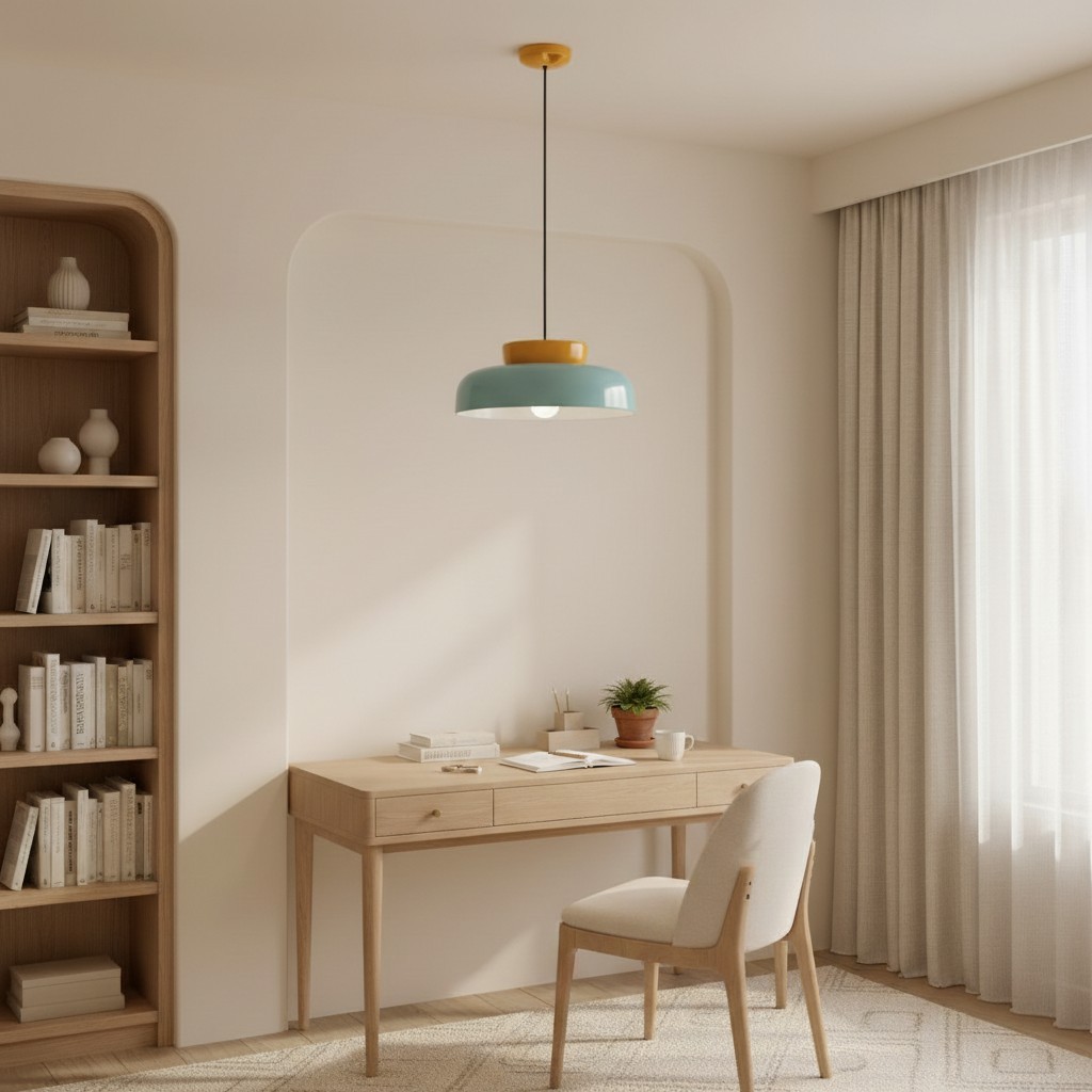 Smith Modern Nordic Bauhaus Macarons Bowl Shade Ceramic Pendant Light