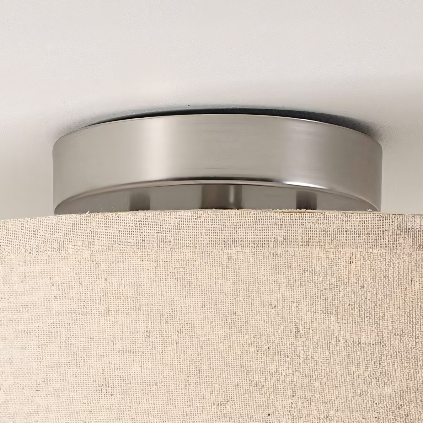 Octavian Brushed Nickel Linen Shade Ceiling Light