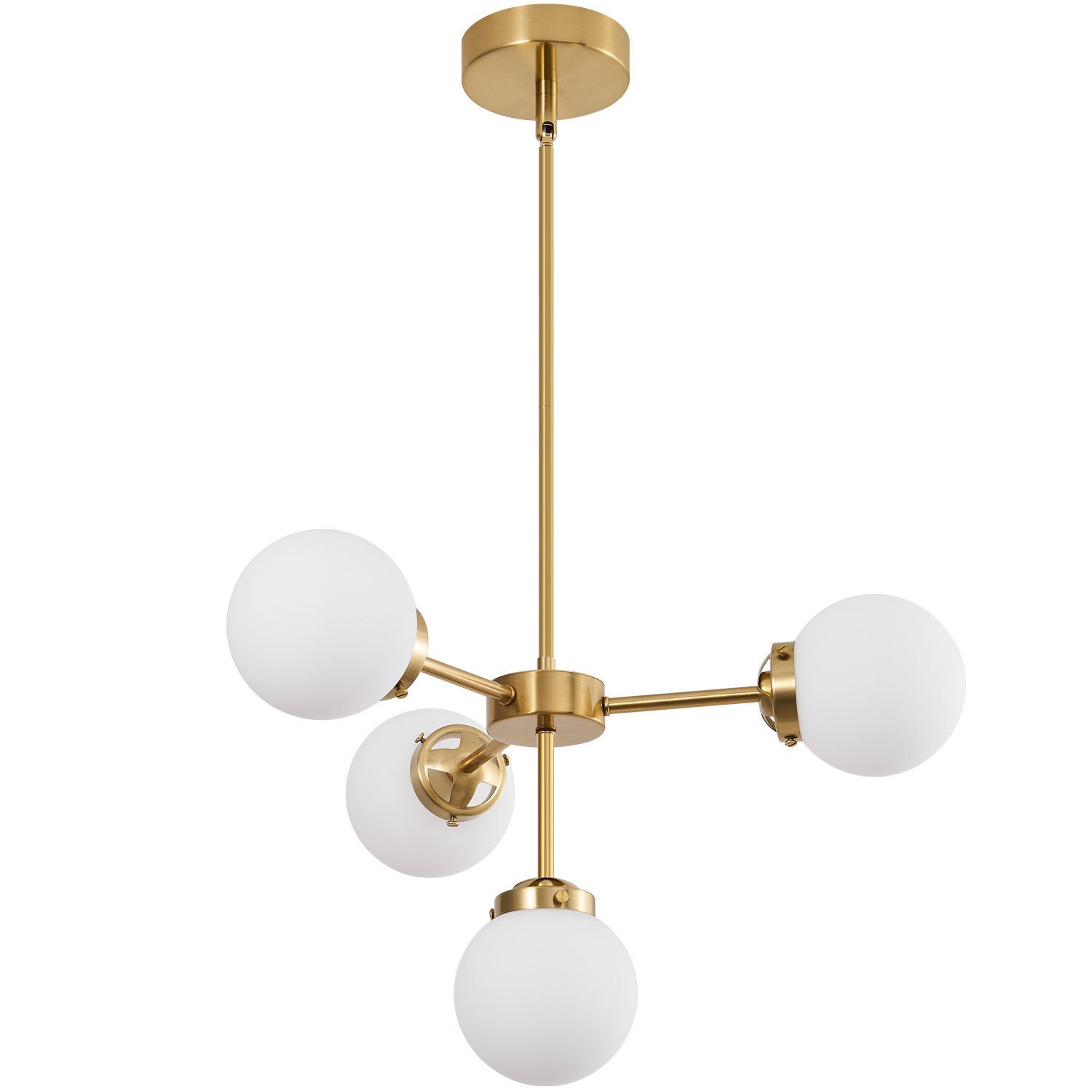 Aelithor 4 Light Opal White Glass Globe Chandelier