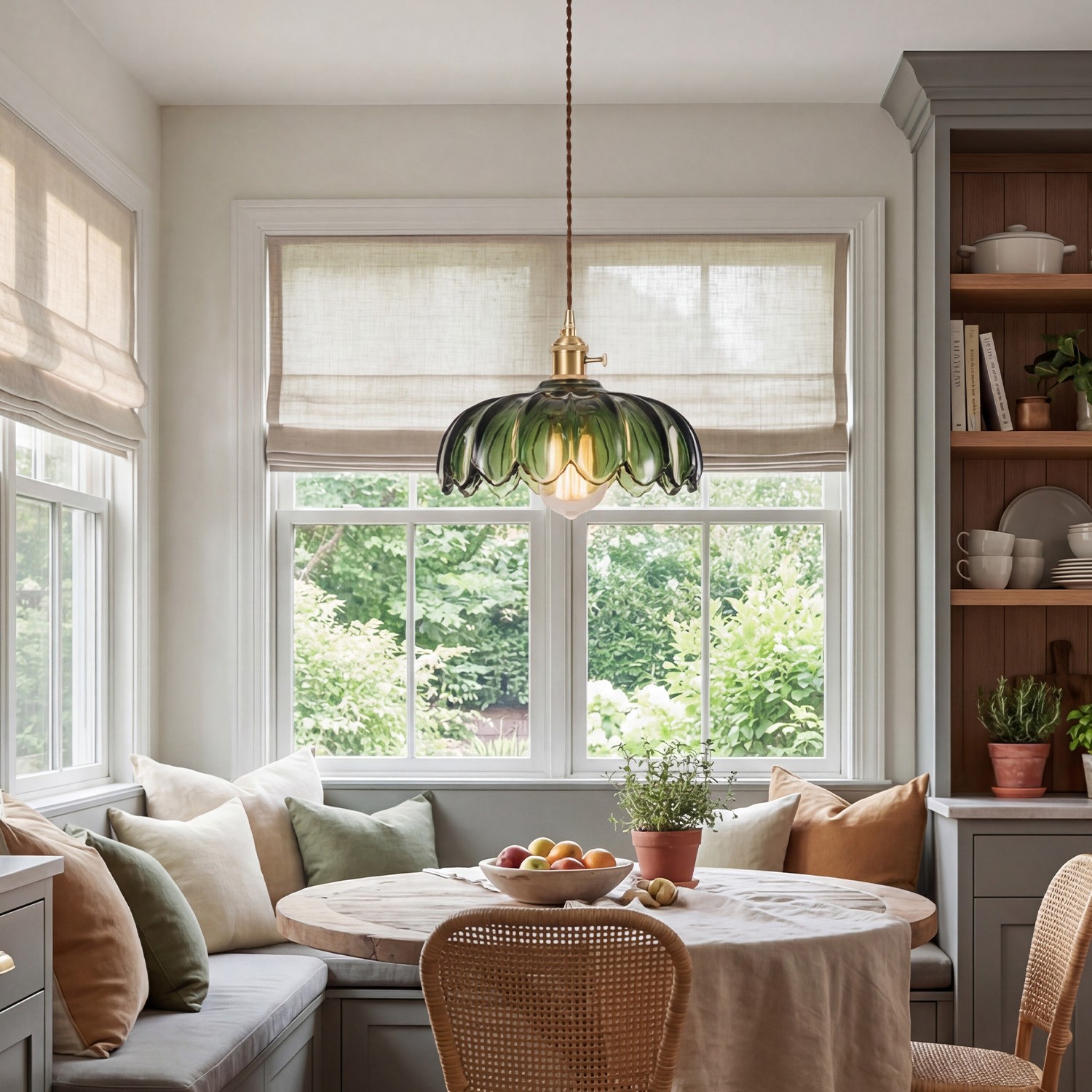 Jacinta Green Scalloped Pendant Light