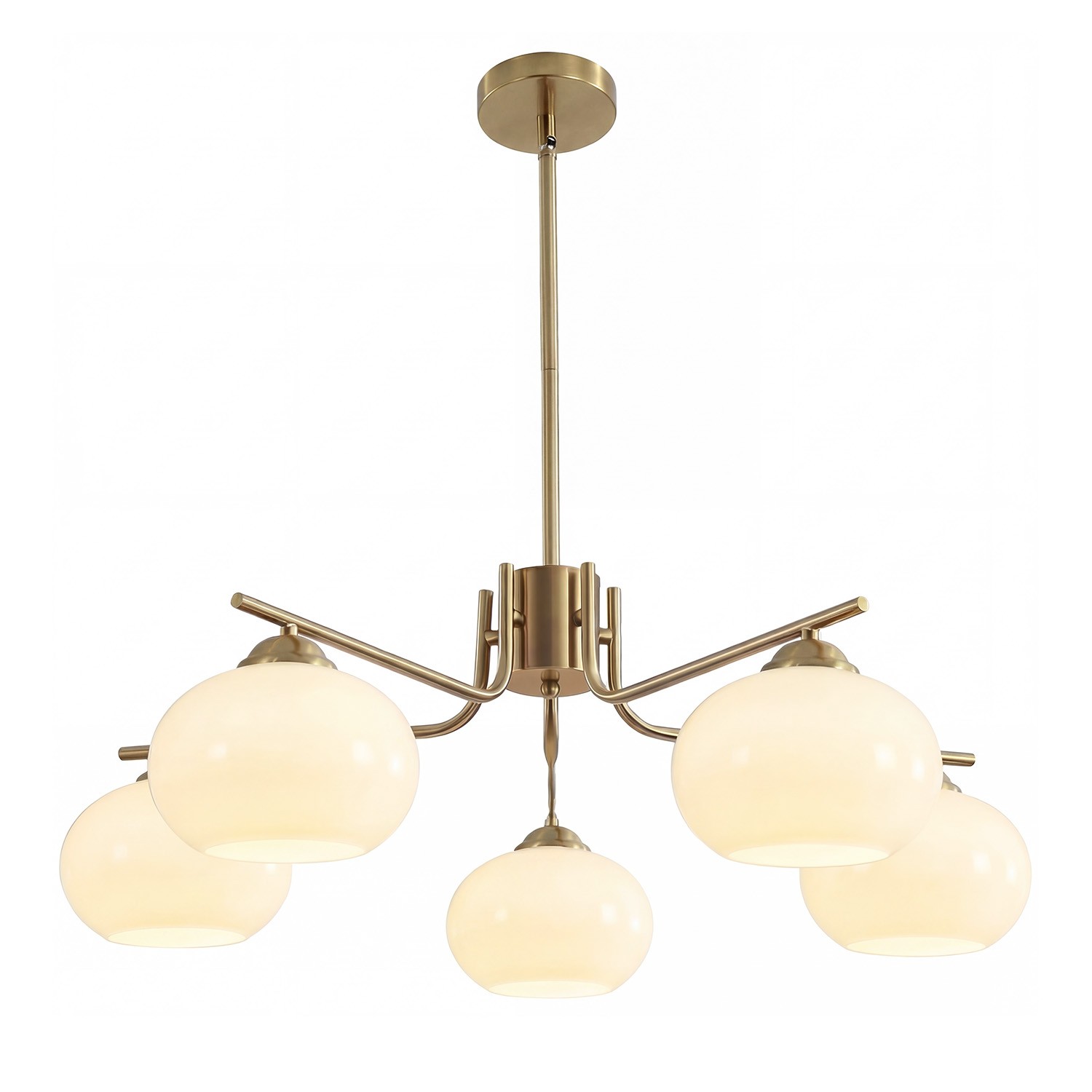 Kairox Mid Century Bauhaus Large Glass Globe Sputnik Chandelier