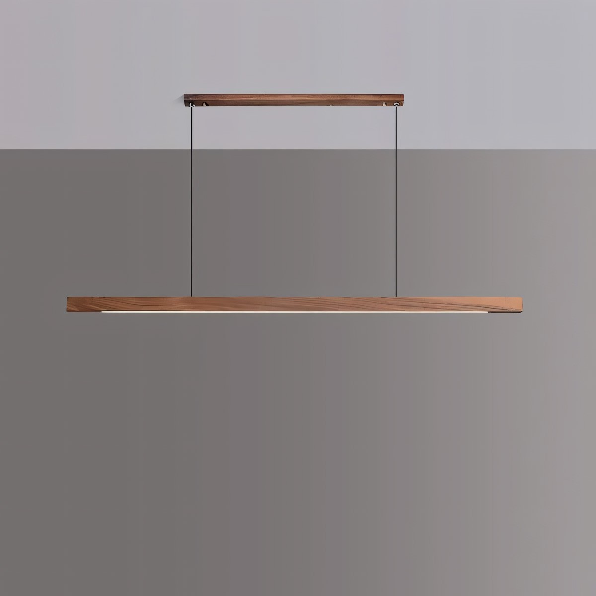 Quorix Log Style Wood Led Linear Pendant Light With Remote Control