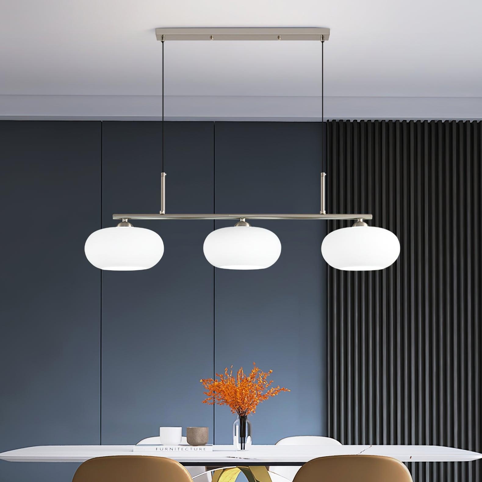 Wrythe 3-Light Milk Glass Linear Pendant Light