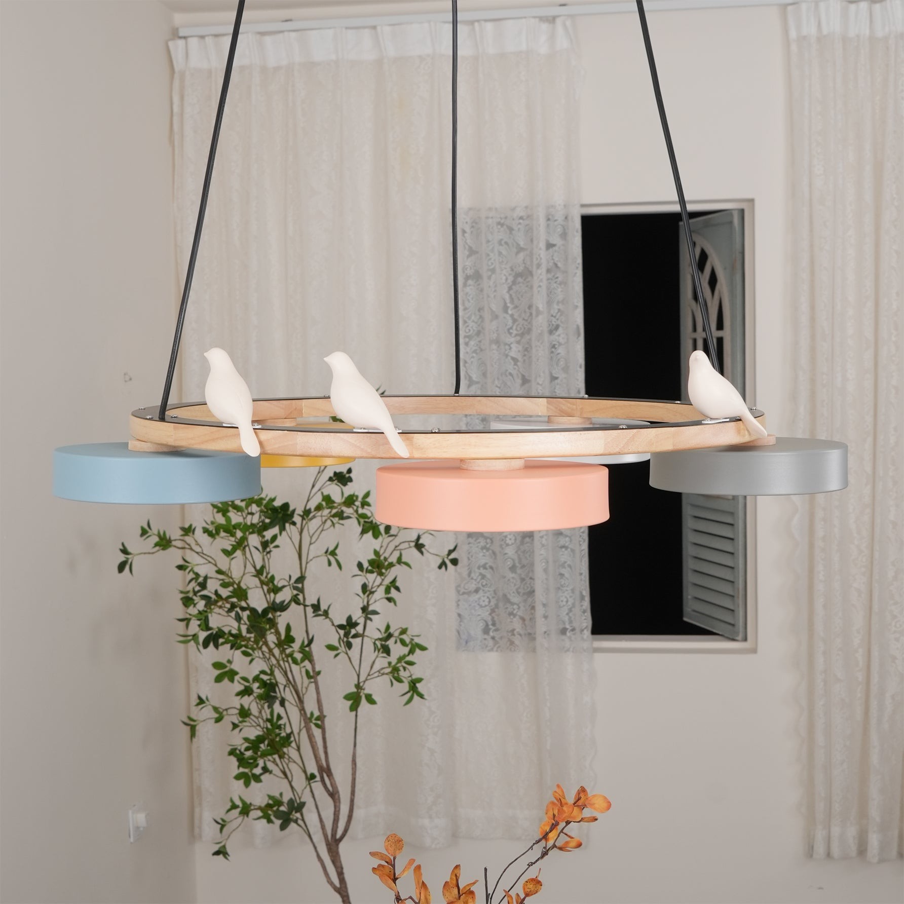 Myrithor Macarons Bird Woon Round Chandelier