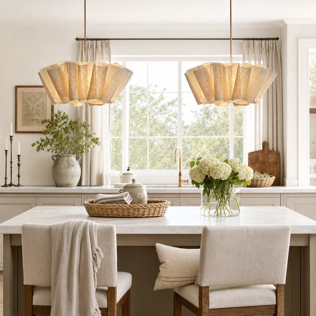 Jonas Modern Pleated Fabric Pendant Light