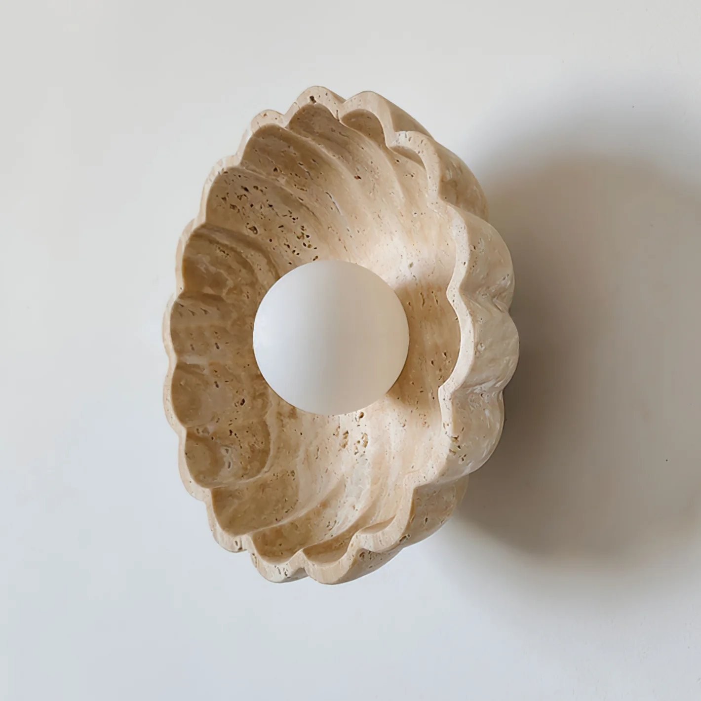 Ailish Modern Travertine Flower-Shaped Wall Lamp