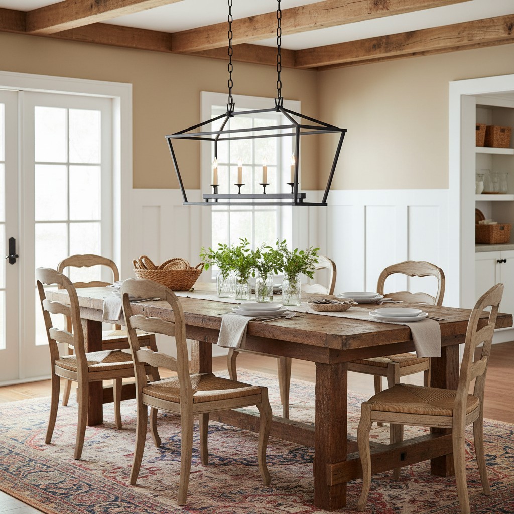 Aria Farmhouse Wrought Iron Lantern Chandelier Light