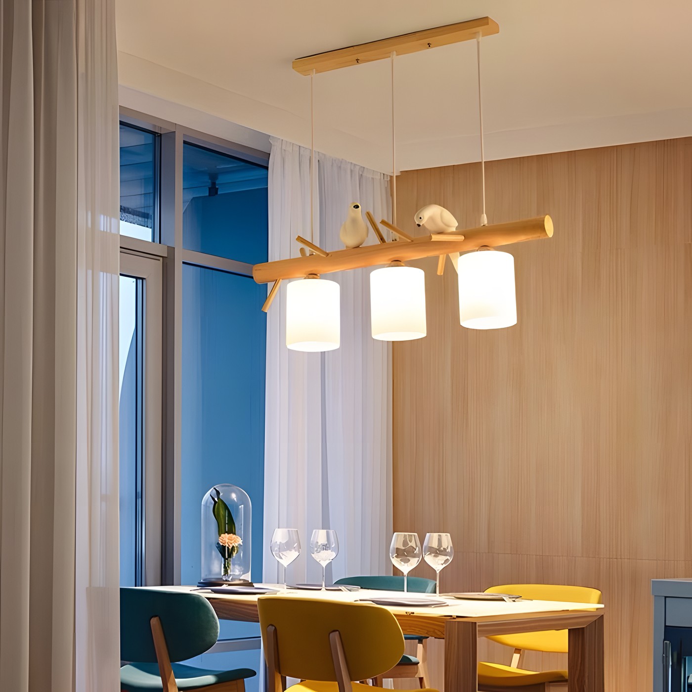 Bird Wooden Chandelier