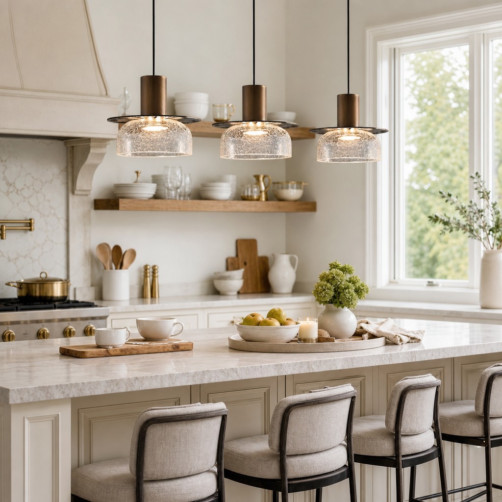 Arloen Modern Crackle Glass Pendant Light