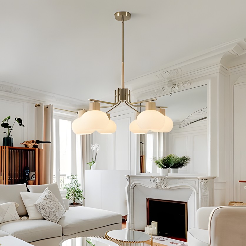 Jesper Gold Modern Frosted Glass Chandelier