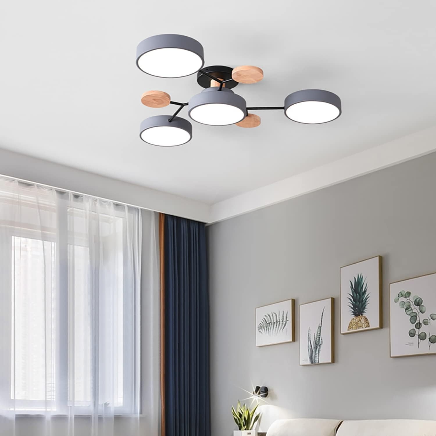Phelith Scandinavian Round Molecule Branch Led Ceiling Light