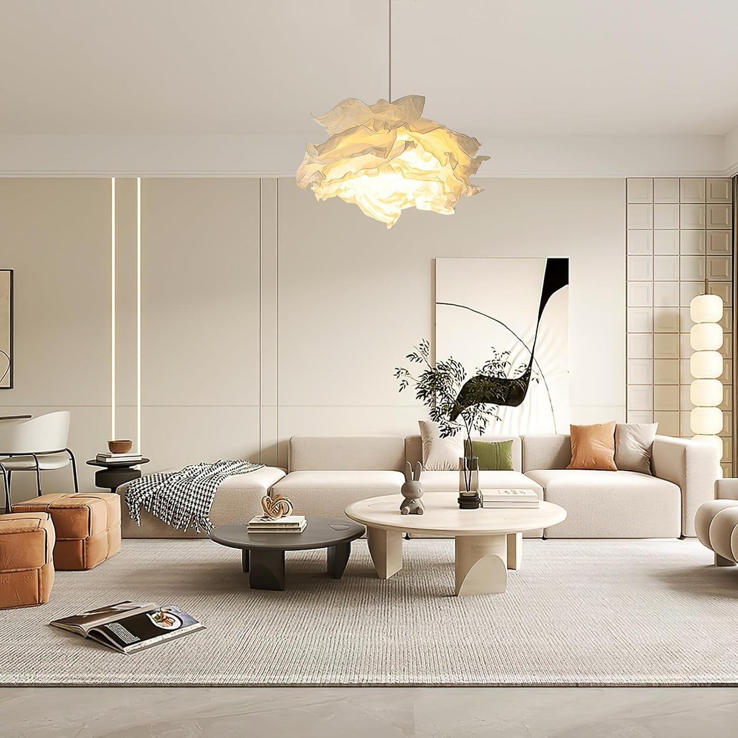 Carrow White Cloud Paper Pendant Lamp