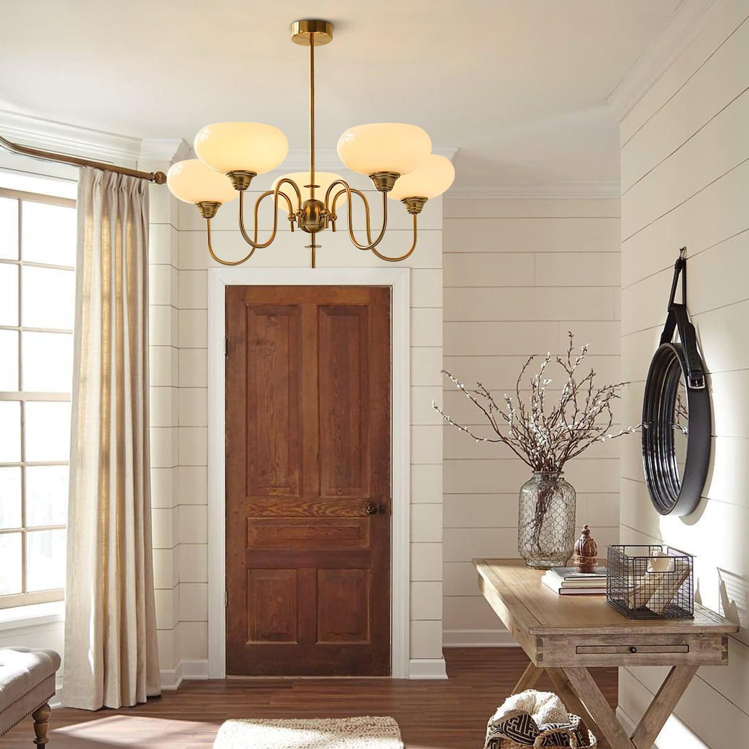 Luna Cream White Bubble Glass Chandelier