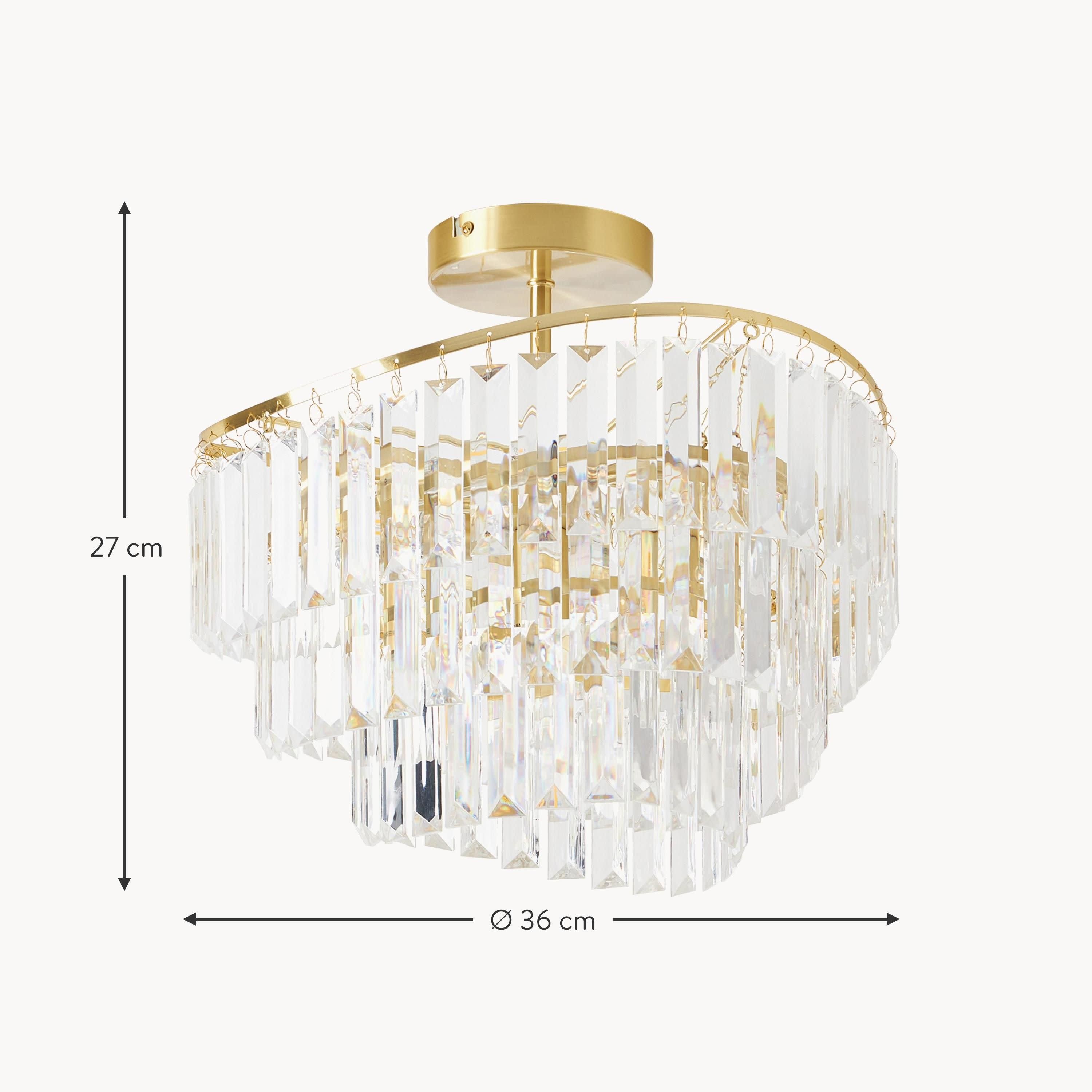 Deneuve Farmhouse Tiered Glass Brass Ceiling Light