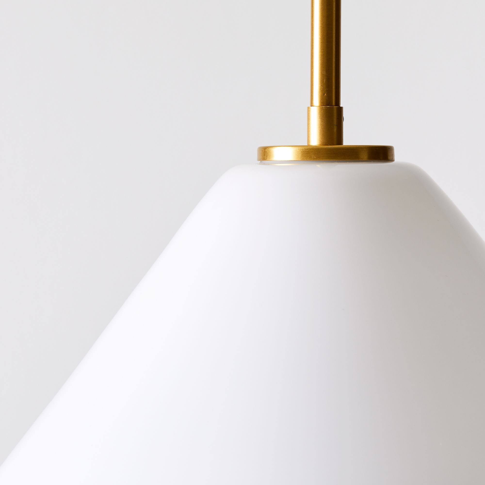 Nori Minimalist Brass Glass Cone Pendant Light
