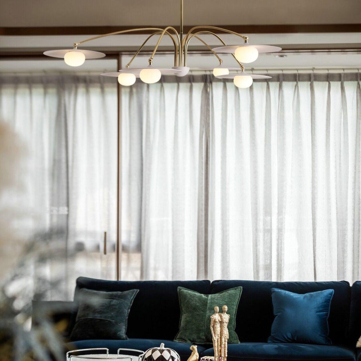 Xandros White Metal Champignon Chandelier