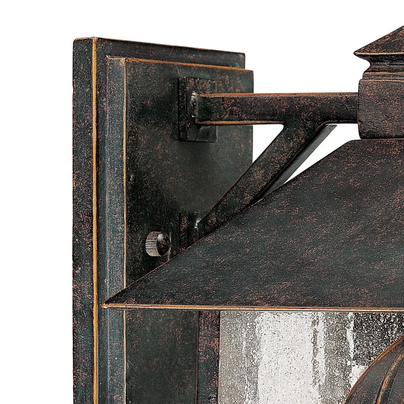 Bliss French Rustic Iron Lantern Seedy Glass Sconce