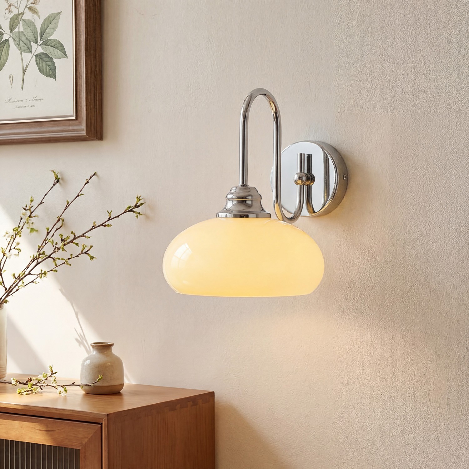 Ylvaen Bauhaus 1 Light Milk Glass Sconce