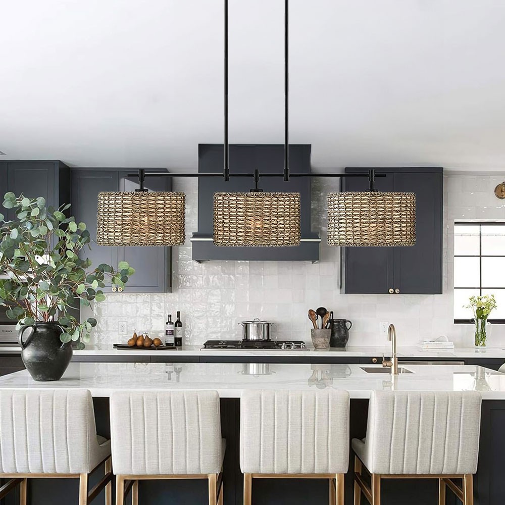 Raphael Beachy 3 Light Dimmable Drum Chandelier for Dining Room