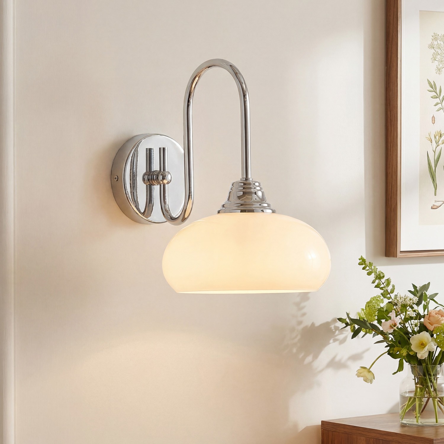Ylvaen Bauhaus 1 Light Milk Glass Sconce