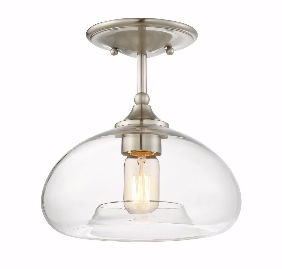 Thyran Farmhouse Small Globe Clear Glass Flush Mount Ceiling Light