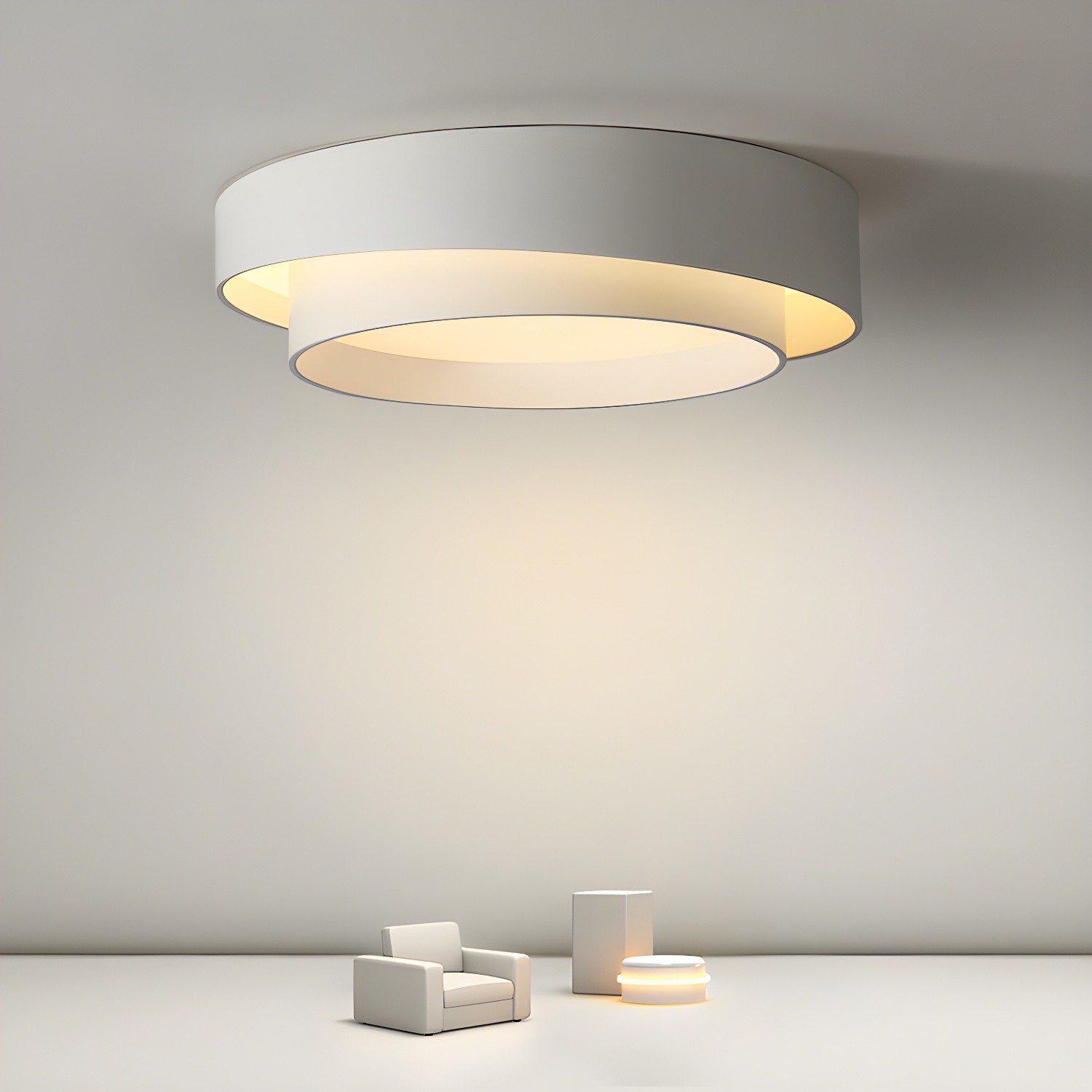 Melady Nordic Irregular Double-Layer Circular Ceiling Light