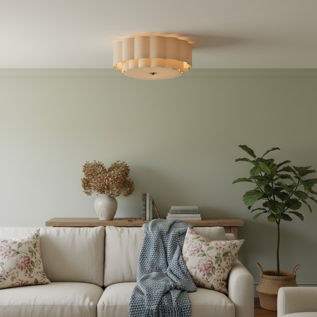 Syloria Vintage Fabric Flower Ceiling Light